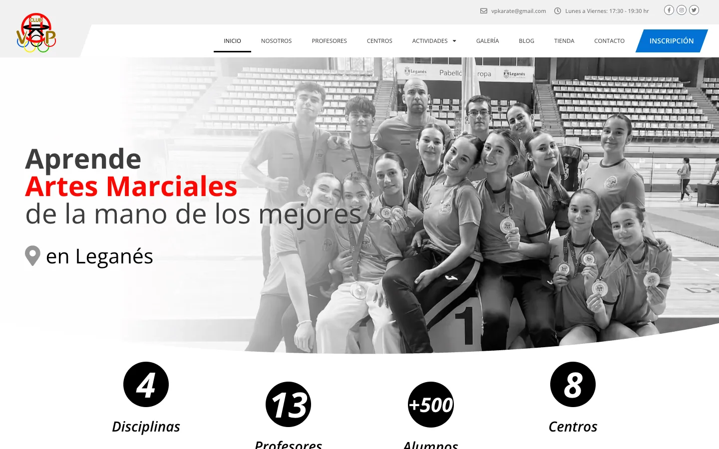 Captura de la web de Club Víctor Pradera