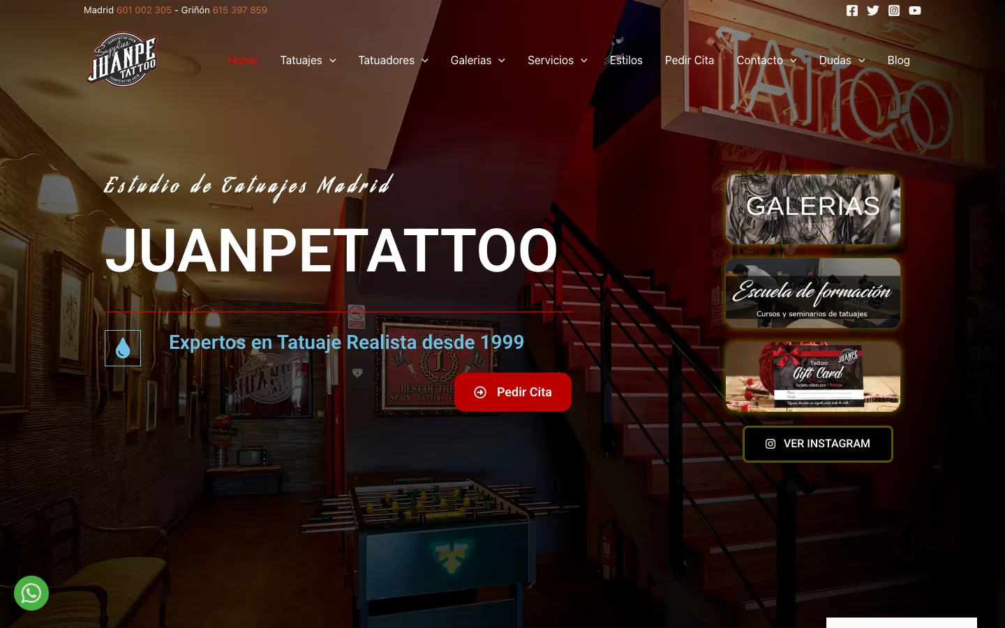 Captura de la web de Juanpetattoo