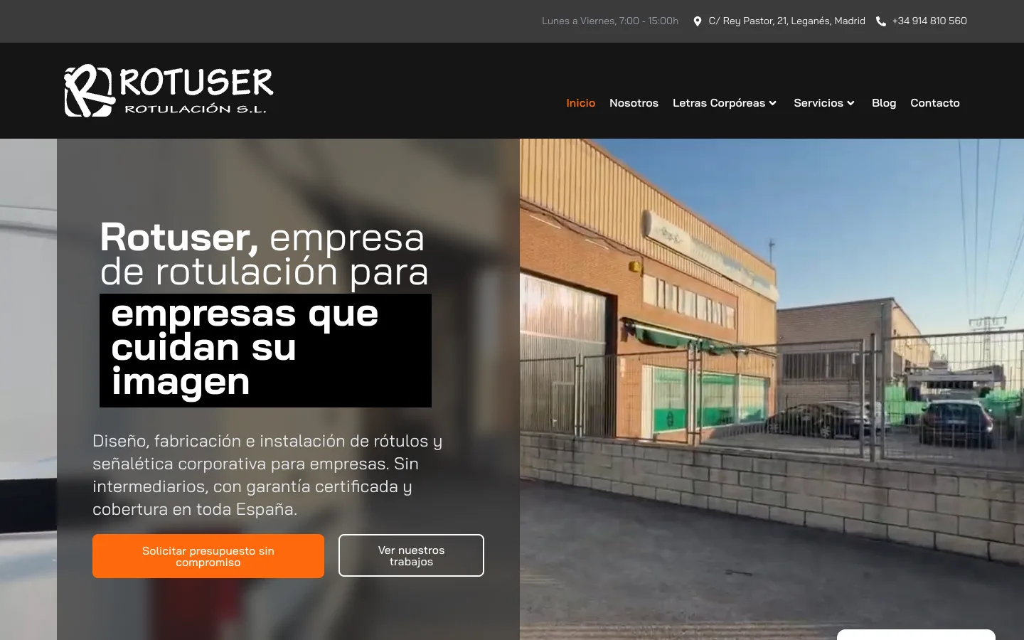 Captura de la web de Rotuser