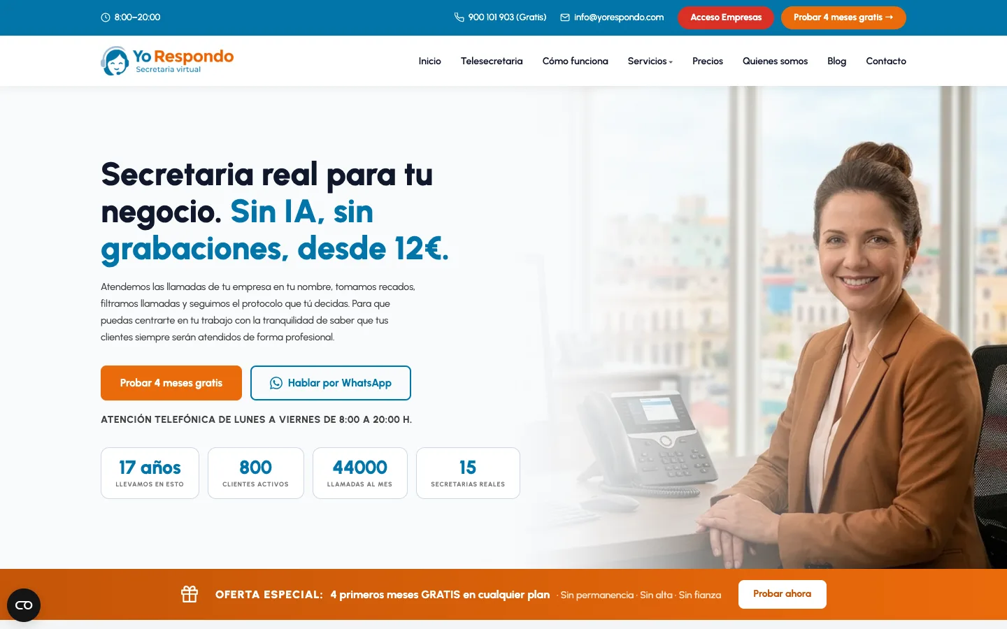 Captura de la web de Yo Respondo